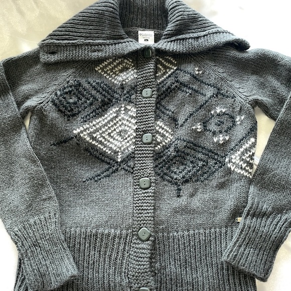 COLUMBIA Wool & Alpaca Blend Enchanted Fair Isle Button Cardigan Sweater Size L - Picture 10 of 14